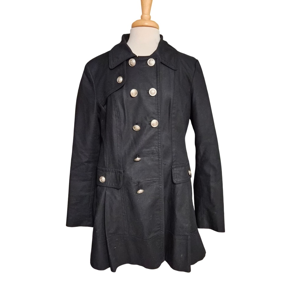 Laundry by Shelli Segal Black Double Breasted Lined Trench XL See Description